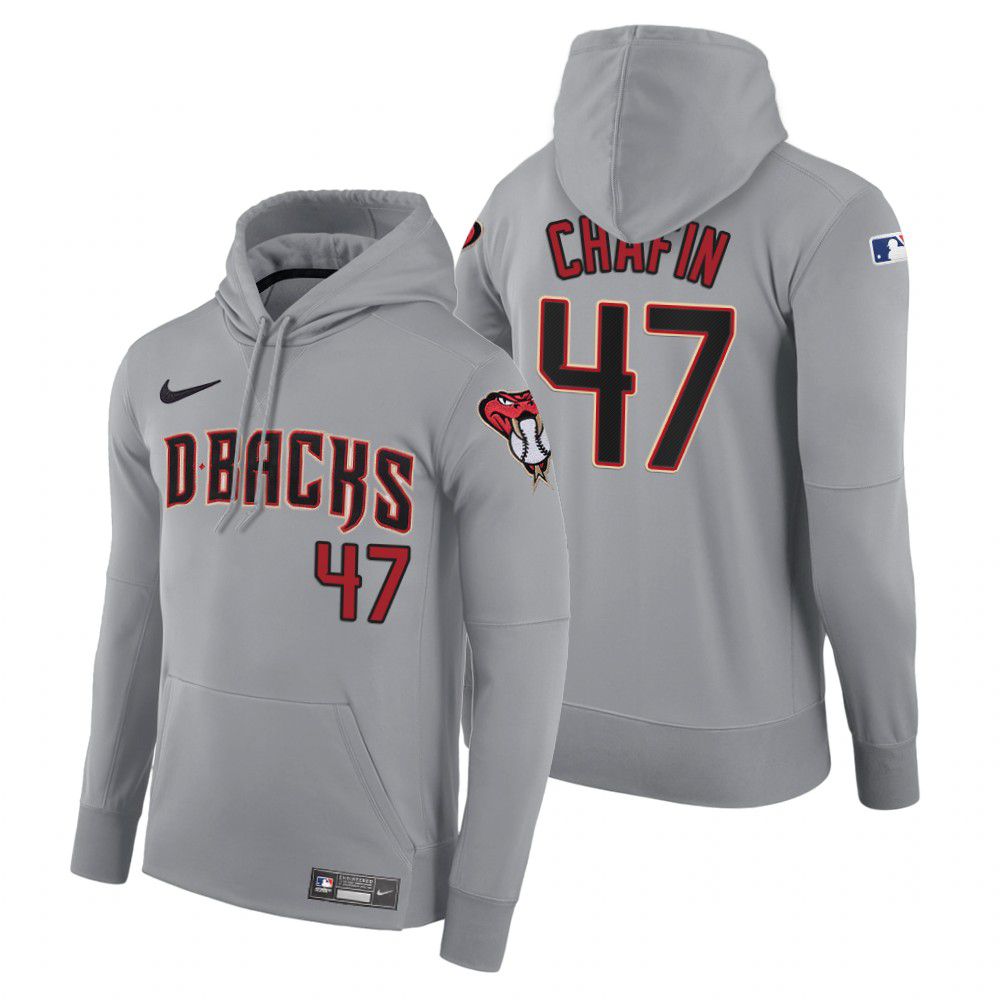 Men Arizona Diamondback #47 Chafin gray road hoodie 2021 MLB Nike Jerseys